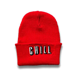 کلاه بافت گلدوزی طرح CHILL قرمز